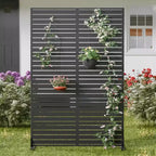 Dovelina 72H x 47W Panneau de clôture décoratif extérieur autoportant en métal pour l'intimité