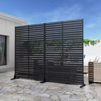 Dovelina 72H x 47W Panneau de clôture décoratif extérieur autoportant en métal pour l'intimité