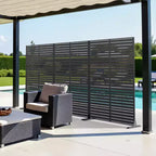 Dovelina 72H x 47W Panneau de clôture décoratif extérieur autoportant en métal pour l'intimité