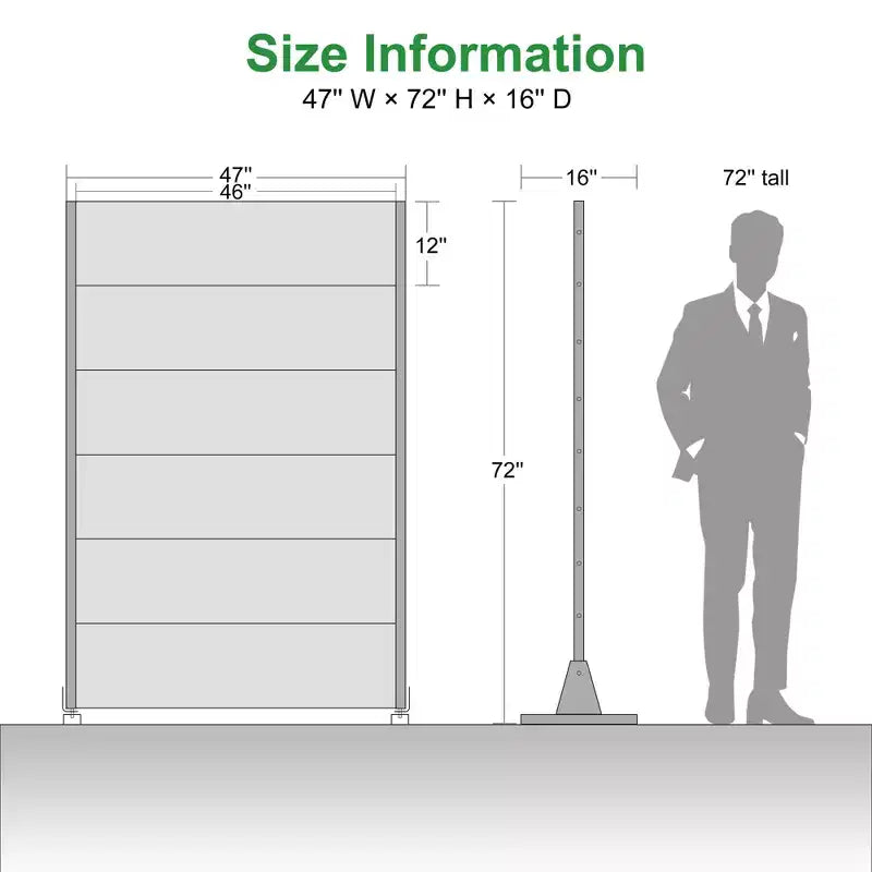 Dovelina 72H x 47W Panneau de clôture décoratif extérieur autoportant en métal pour l'intimité