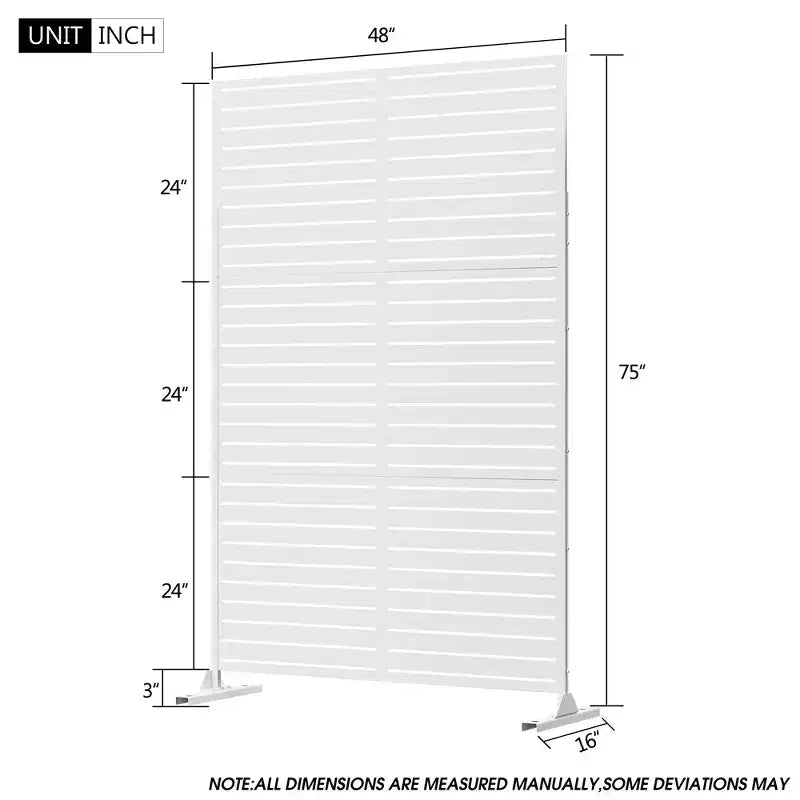 Dovelina 72H x 47W Panneau de clôture décoratif extérieur autoportant en métal pour l'intimité