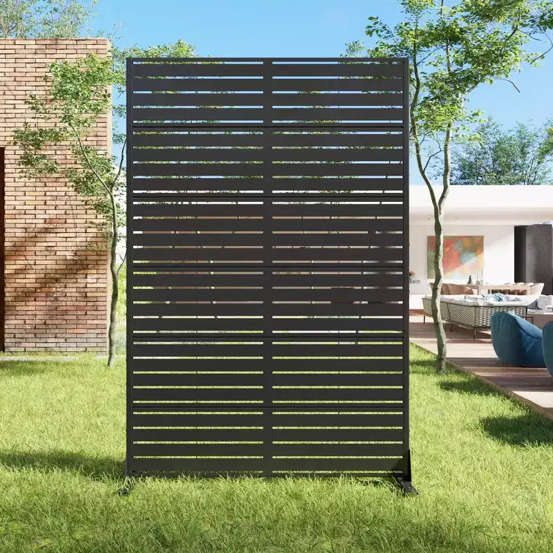 Dovelina 72H x 47W Panneau de clôture décoratif extérieur autoportant en métal pour l'intimité