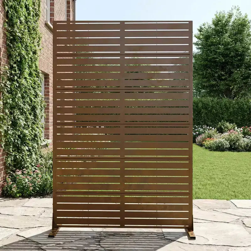 Dovelina 72H x 47W Panneau de clôture décoratif extérieur autoportant en métal pour l'intimité