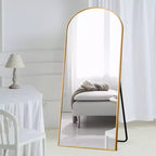 Miroir sur pied plein-corps en arche avec cadre métallique Dovelina