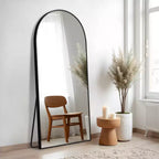 Miroir sur pied plein-corps en arche avec cadre métallique Dovelina