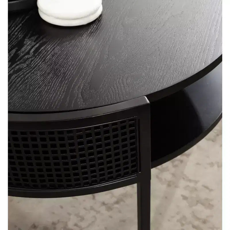 Table basse ronde Urso Kate and Laurel, 26x25x18, noire