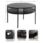 Table basse ronde Urso Kate and Laurel, 26x25x18, noire