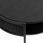 Table basse ronde Urso Kate and Laurel, 26x25x18, noire