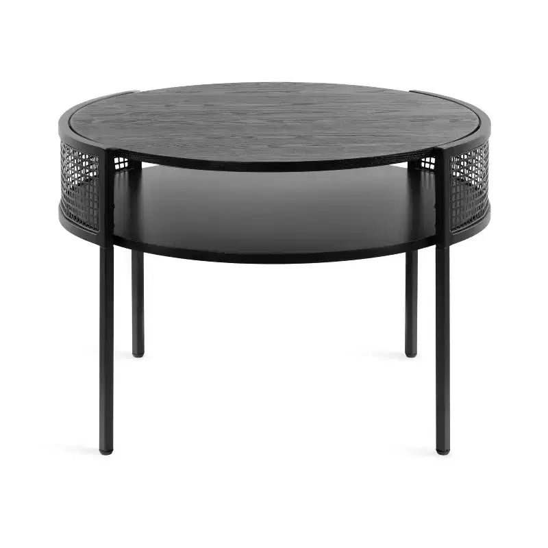 Table basse ronde Urso Kate and Laurel, 26x25x18, noire
