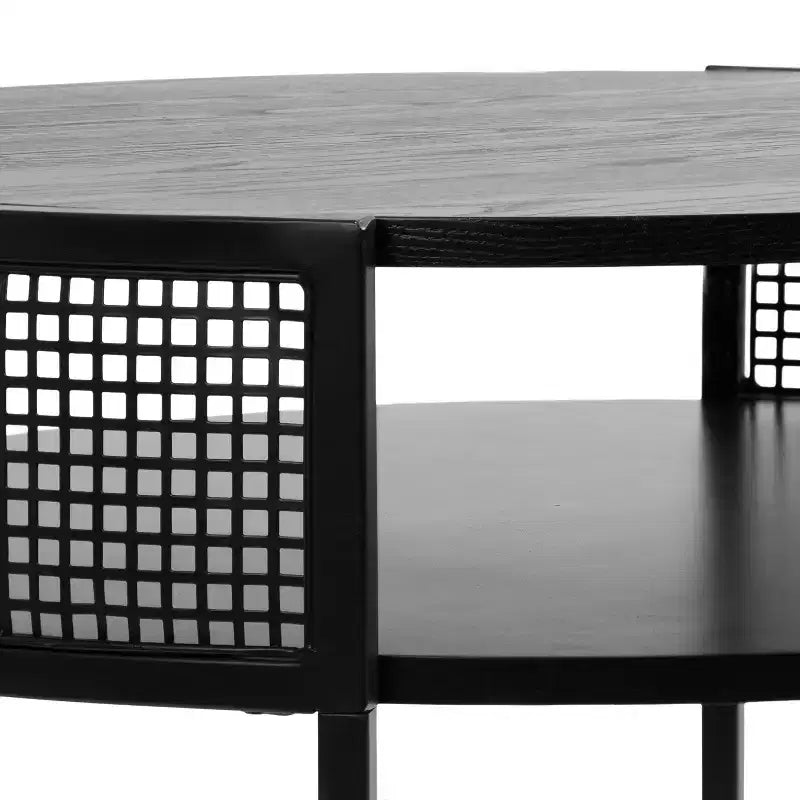 Table basse ronde Urso Kate and Laurel, 26x25x18, noire