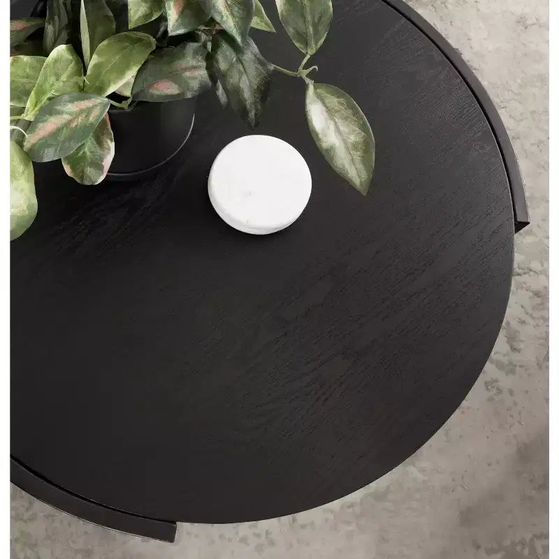 Table basse ronde Urso Kate and Laurel, 26x25x18, noire