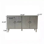 Buffet élégant à 4 portes avec 5 pieds en pin, meuble de rangement avec 4 poignées en métal 4M - ModernLuxe