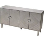 Buffet élégant à 4 portes avec 5 pieds en pin, meuble de rangement avec 4 poignées en métal 4M - ModernLuxe