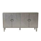 Buffet élégant à 4 portes avec 5 pieds en pin, meuble de rangement avec 4 poignées en métal 4M - ModernLuxe