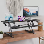 Mount-It! Grand convertisseur de bureau assis-debout avec plateau de 47 pouces, noir
