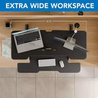 Mount-It! Grand convertisseur de bureau assis-debout avec plateau de 47 pouces, noir