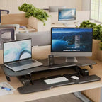 Mount-It! Grand convertisseur de bureau assis-debout avec plateau de 47 pouces, noir