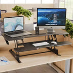 Mount-It! Grand convertisseur de bureau assis-debout avec plateau de 47 pouces, noir