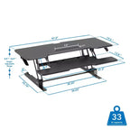 Mount-It! Grand convertisseur de bureau assis-debout avec plateau de 47 pouces, noir