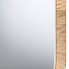 Miroir Ovale bali & pari Bella Bohème Moderne en Bois d'Acajou Marron Naturel et Rotin Naturel