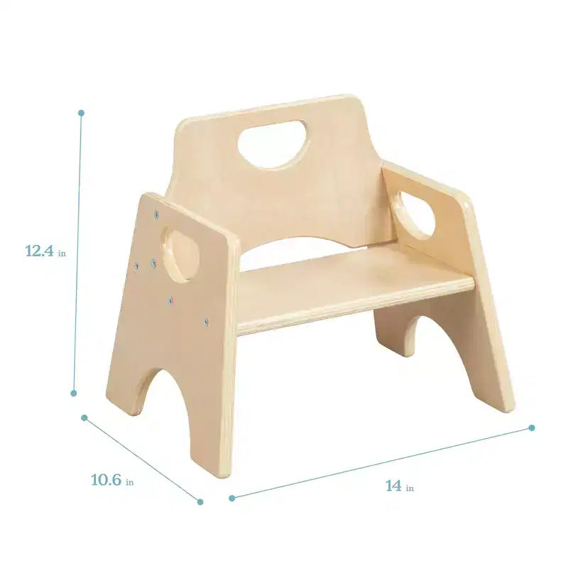 Lot de 2 chaises empilables en bois pour tout-petits 6 po