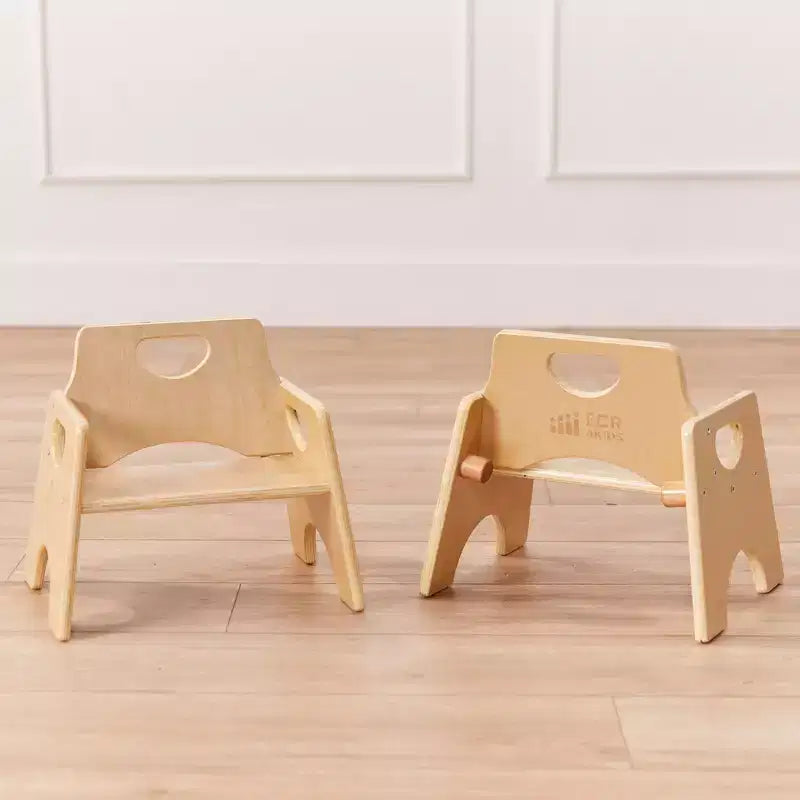Lot de 2 chaises empilables en bois pour tout-petits 6 po