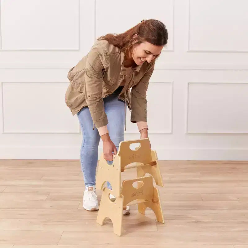 Lot de 2 chaises empilables en bois pour tout-petits 6 po