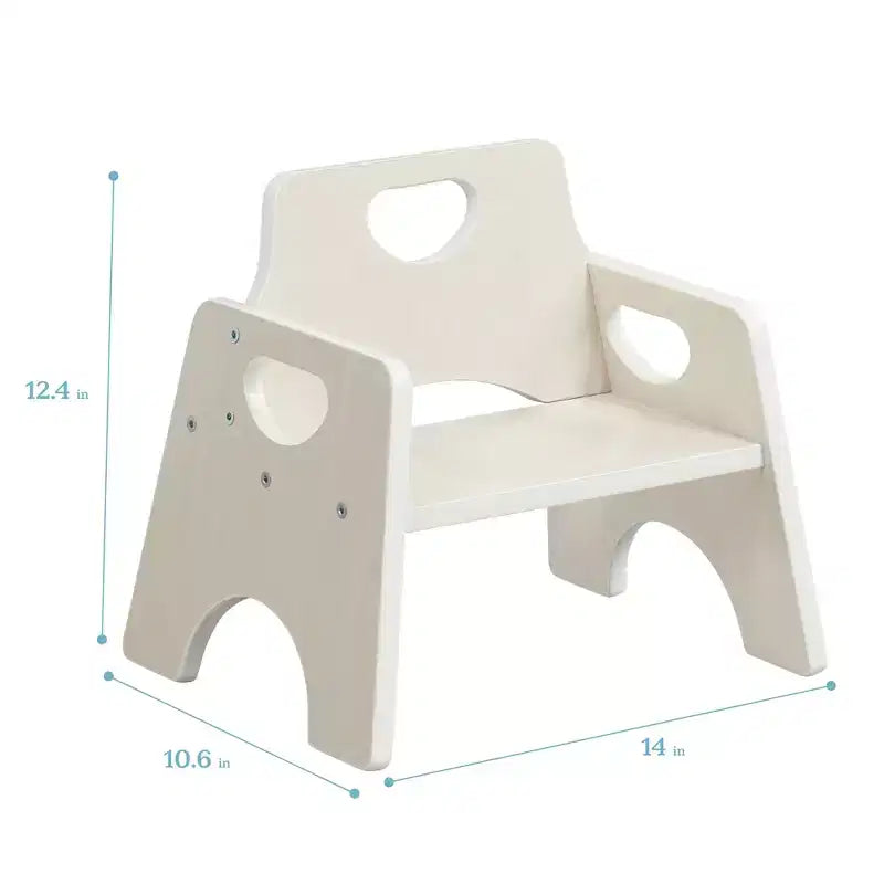 Lot de 2 chaises empilables en bois pour tout-petits 6 po