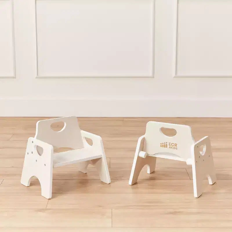 Lot de 2 chaises empilables en bois pour tout-petits 6 po