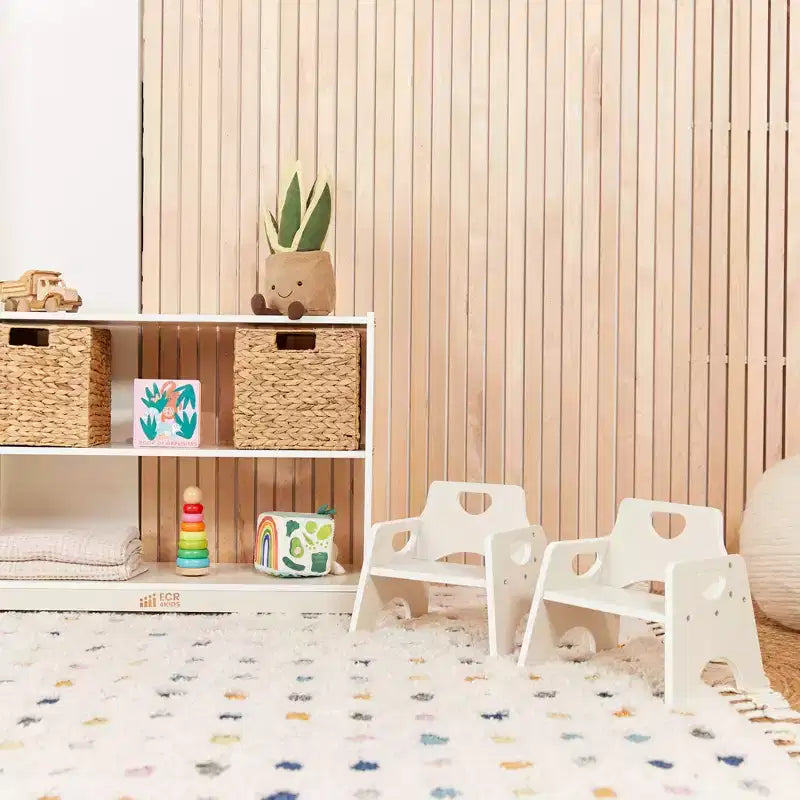 Lot de 2 chaises empilables en bois pour tout-petits 6 po