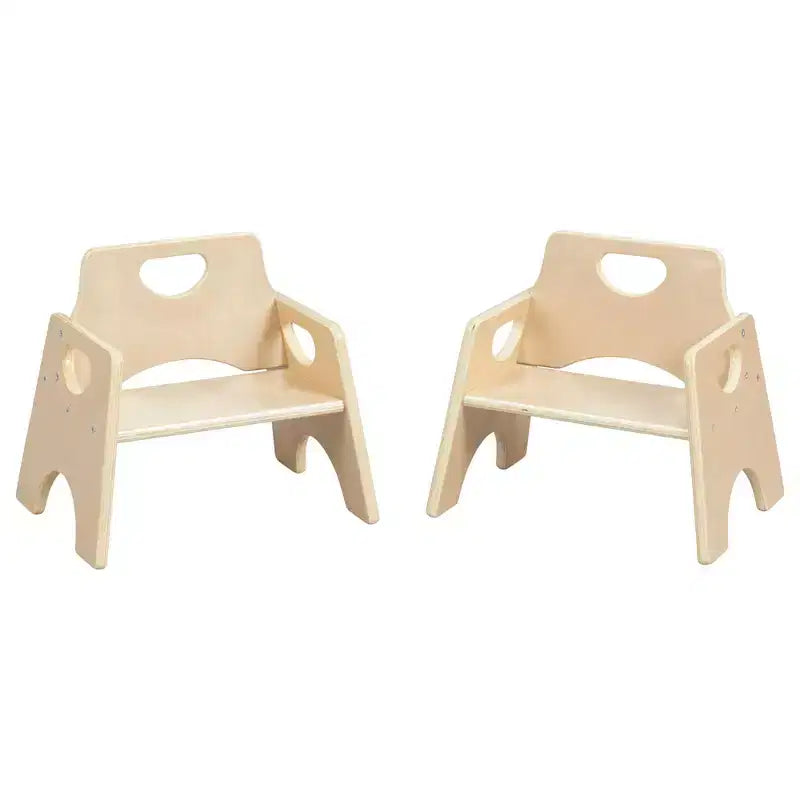 Lot de 2 chaises empilables en bois pour tout-petits 6 po