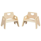 Lot de 2 chaises empilables en bois pour tout-petits 6 po