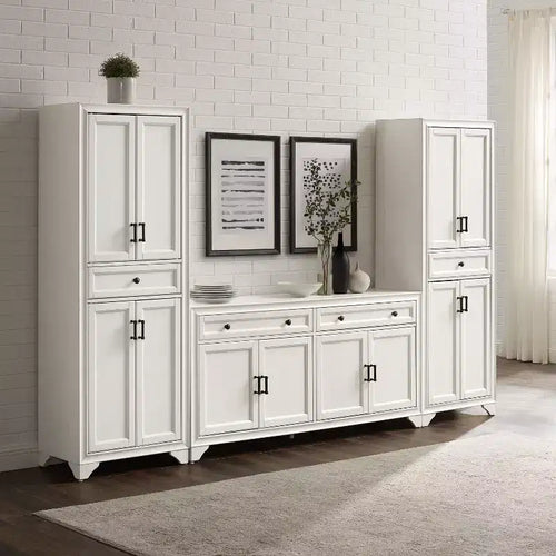 Ensemble buffet et garde-manger 3 pièces Tara aspect vieilli - Crosley