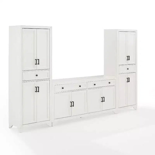 3pc Tara Sideboard and Pantry Set Distressed - Crosley