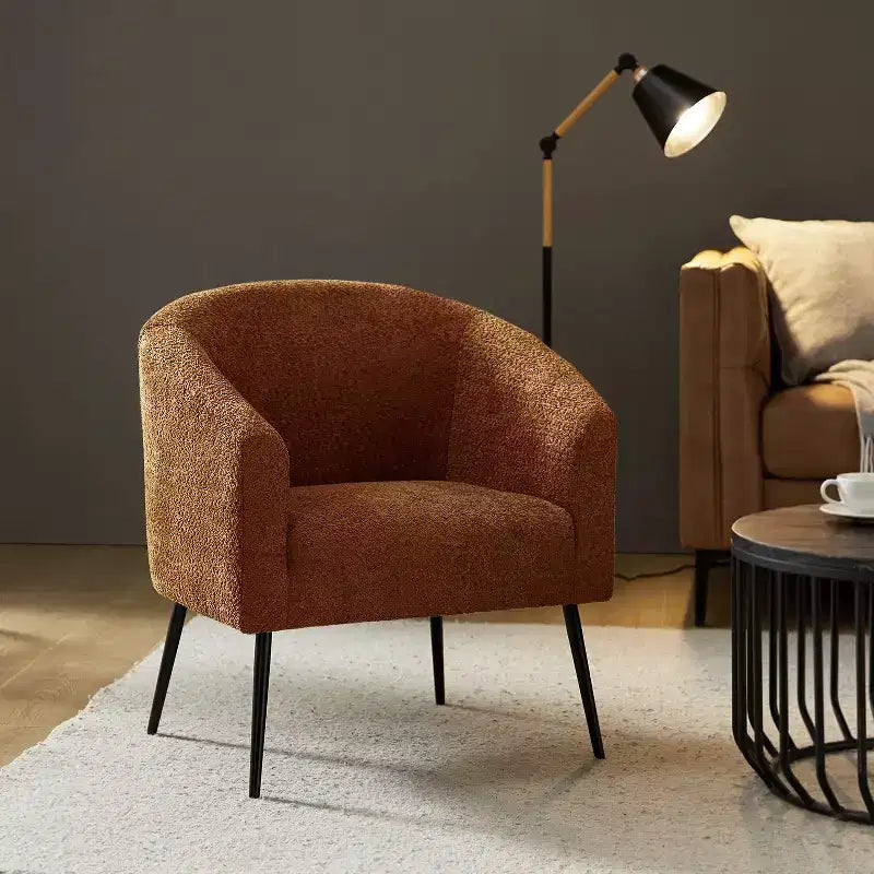 Fauteuil Guy Modern Boucle avec pied en métal ART OF LIVING DESIGNS