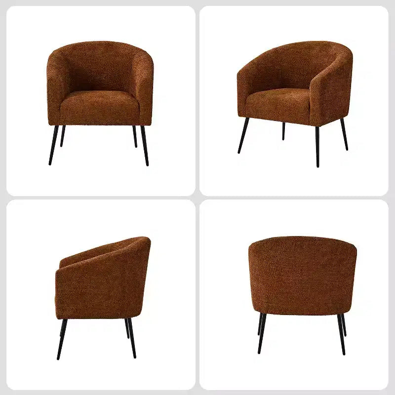 Fauteuil Guy Modern Boucle avec pied en métal ART OF LIVING DESIGNS