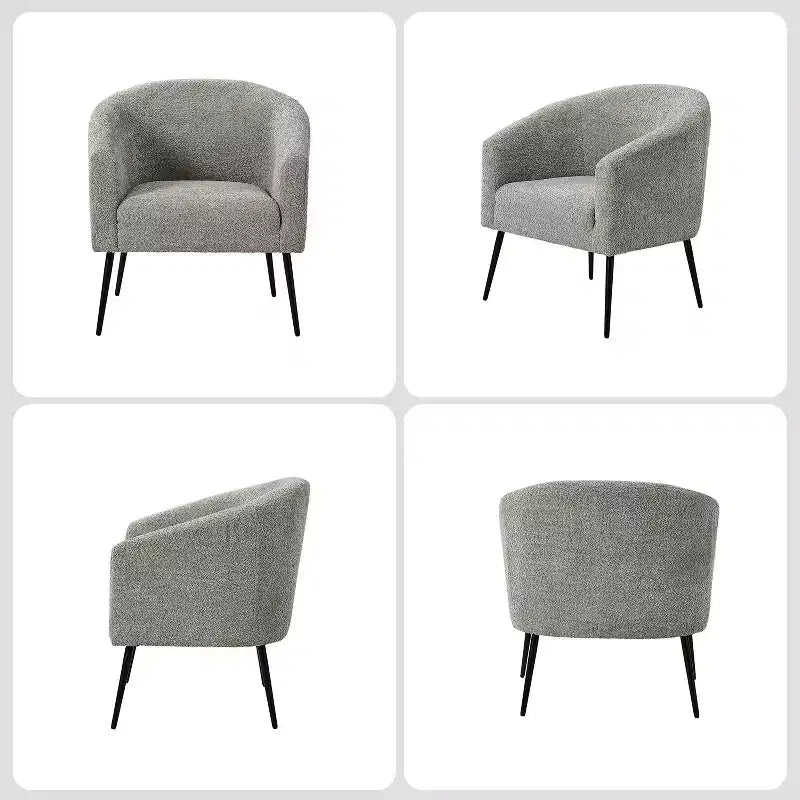 Fauteuil Guy Modern Boucle avec pied en métal ART OF LIVING DESIGNS