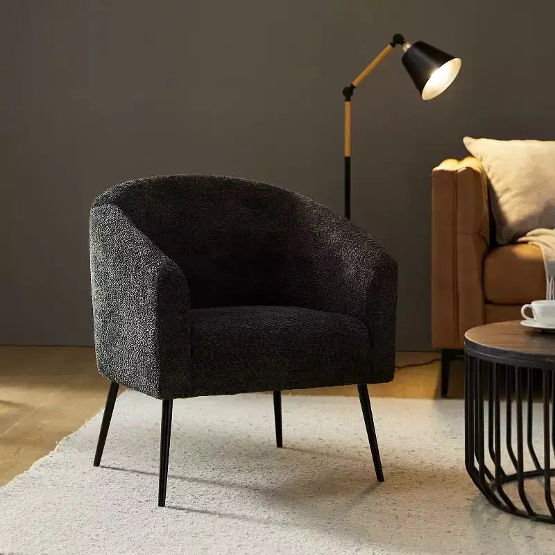 Fauteuil Guy Modern Boucle avec pied en métal ART OF LIVING DESIGNS