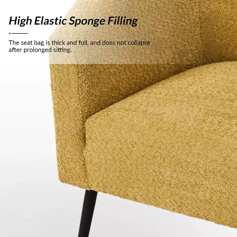 Fauteuil Guy Modern Boucle avec pied en métal ART OF LIVING DESIGNS