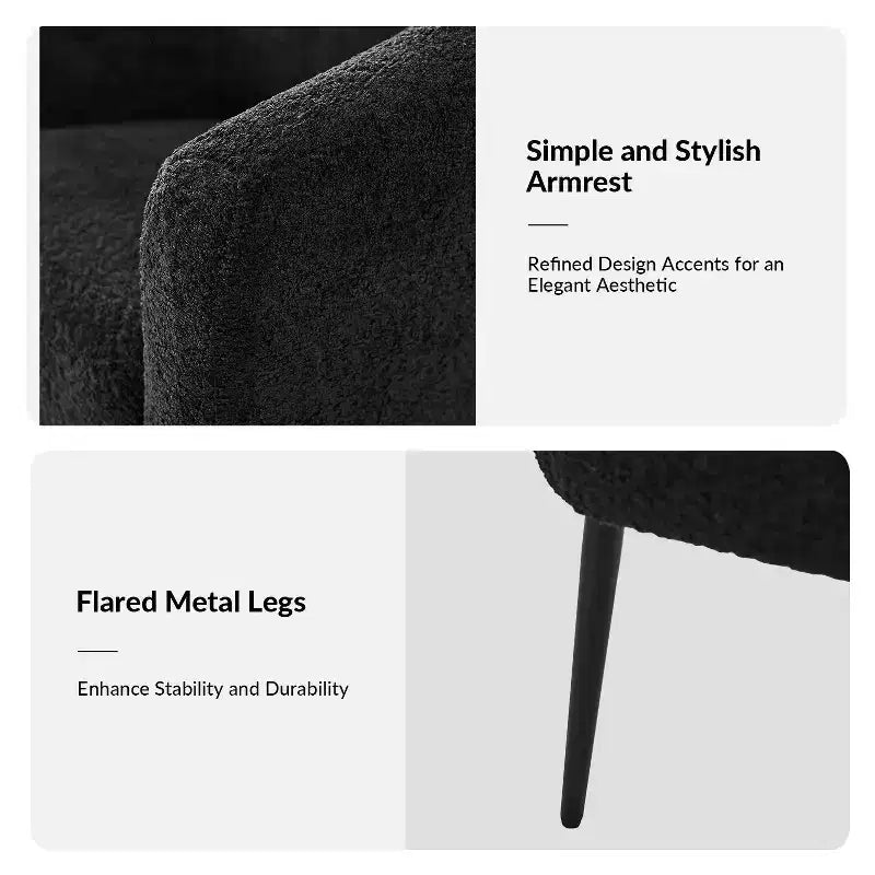 Fauteuil Guy Modern Boucle avec pied en métal ART OF LIVING DESIGNS