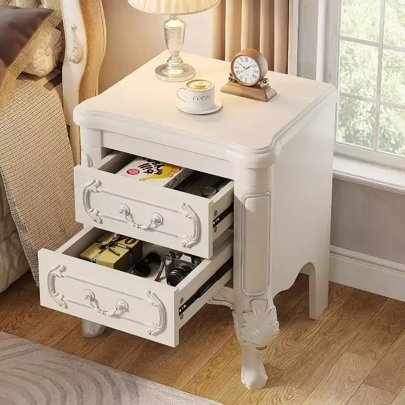 Tribesigns Table de chevet 65 cm, Table de nuit en bois avec motif sculpté