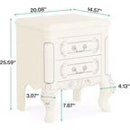 Tribesigns Table de chevet 65 cm, Table de nuit en bois avec motif sculpté