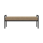 Banc en Fausse Peau de Mouton et Métal Moderne - HomePop