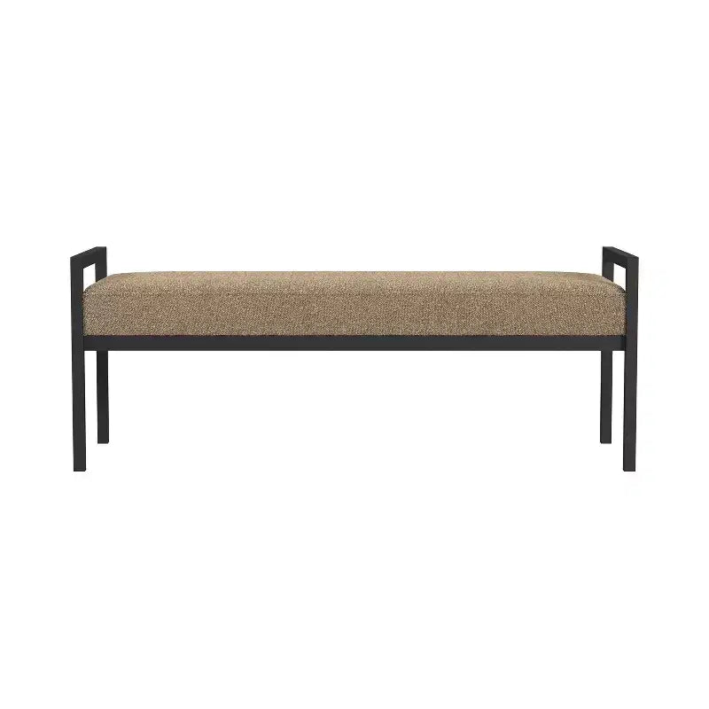 Banc en Fausse Peau de Mouton et Métal Moderne - HomePop