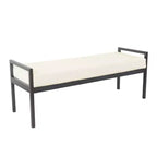 Banc en Fausse Peau de Mouton et Métal Moderne - HomePop