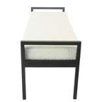 Banc en Fausse Peau de Mouton et Métal Moderne - HomePop