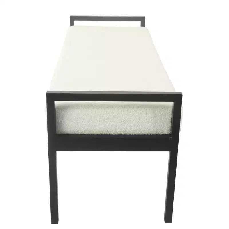 Banc en Fausse Peau de Mouton et Métal Moderne - HomePop