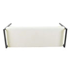 Banc en Fausse Peau de Mouton et Métal Moderne - HomePop