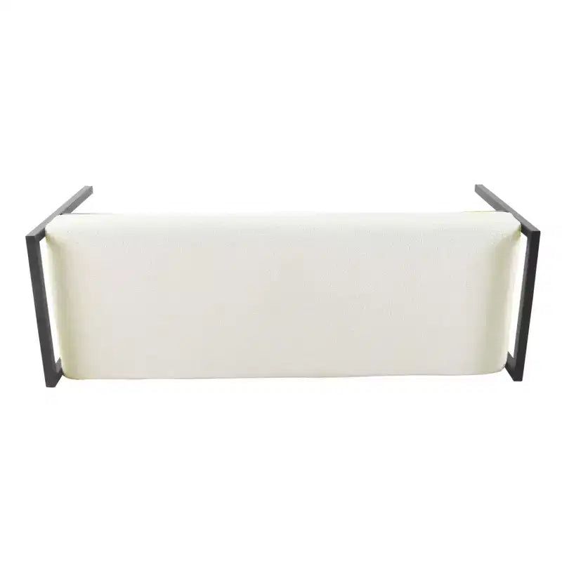 Banc en Fausse Peau de Mouton et Métal Moderne - HomePop