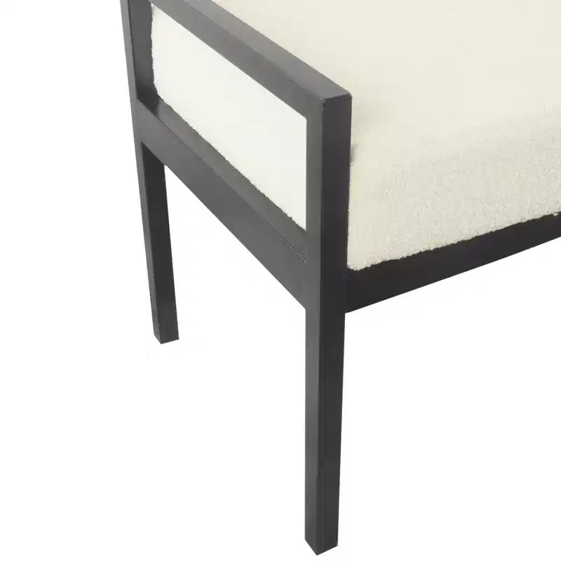 Banc en Fausse Peau de Mouton et Métal Moderne - HomePop